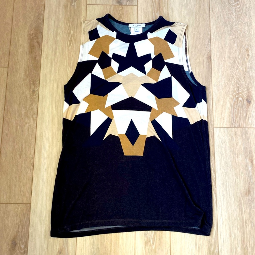 Givenchy Paris geometric neutral print top